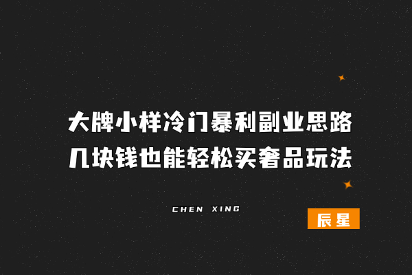 大牌小样冷门暴利副业思路，几块钱也能轻松买奢品玩法-辰星